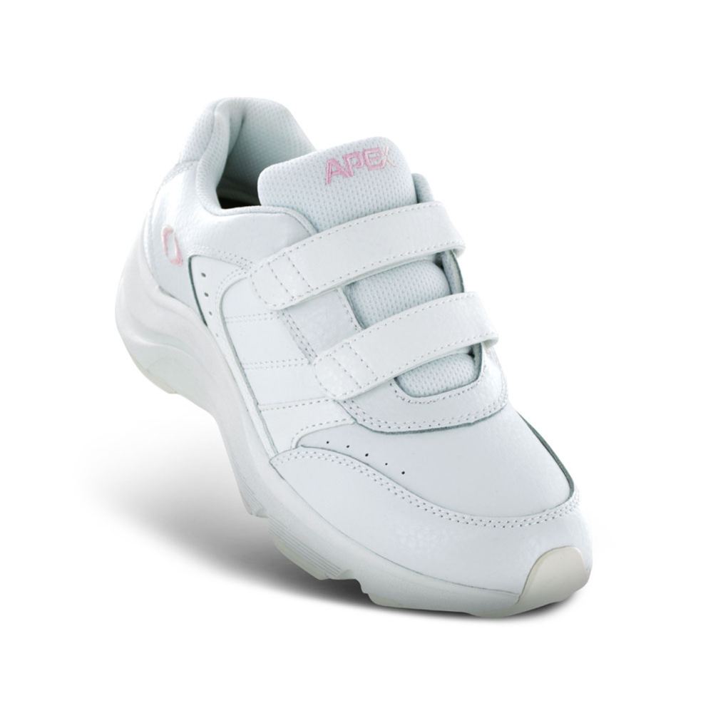Apex Women's Double Strap Walking Shoe - White